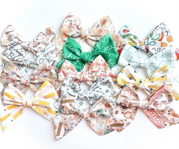 Back to School Bow  20 Styles  You Choose 1  Cursive Bow - Etsy | Etsy (US)
