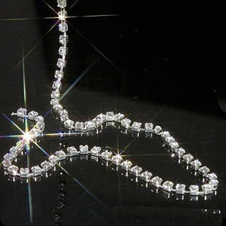 Diamante Rhinestone Chain Trim Sew On 1 Meter x 3mm | Etsy (DE)