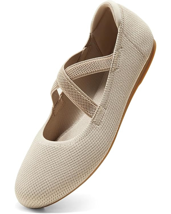 Arromic Flats for Women Round Toe Ballet Flats with Straps Women Ballerina Flat Shoes Dressy Comf... | Amazon (US)