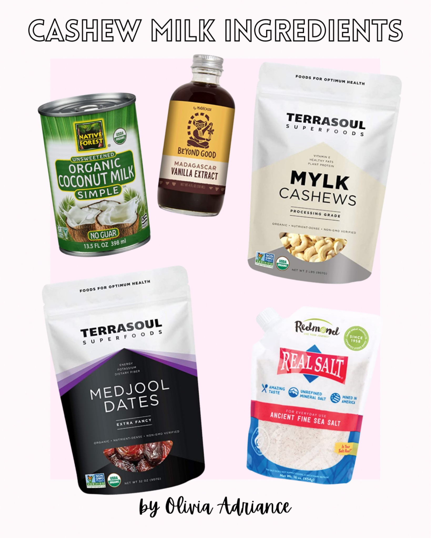 Cashew milk ingredients for the best at-home latte ☕️