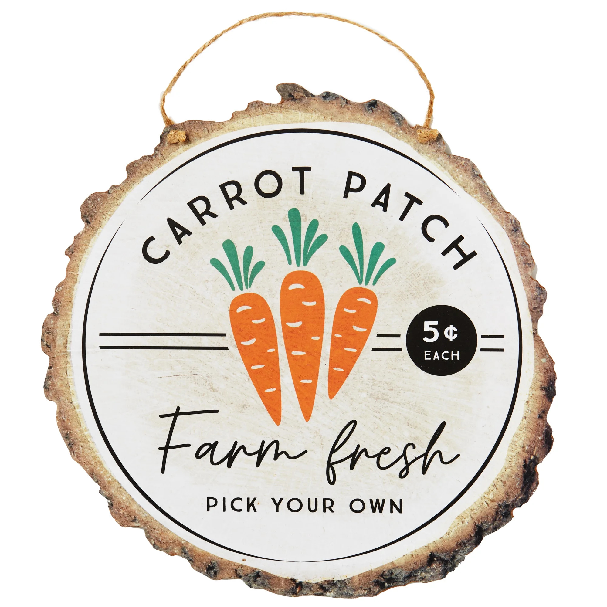 Way To Celebrate Country Cottage Easter Wood Slice Art, Carrot Patch | Walmart (US)