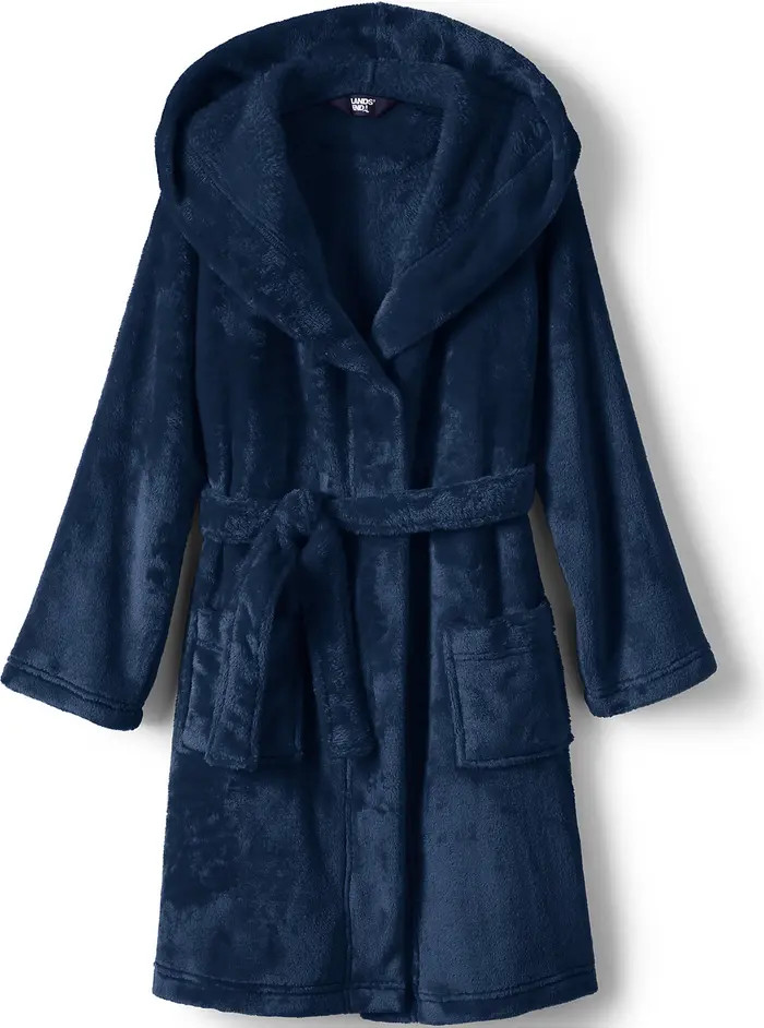 Lands' End Kids Hooded Fleece Solid Robe | Nordstrom | Nordstrom