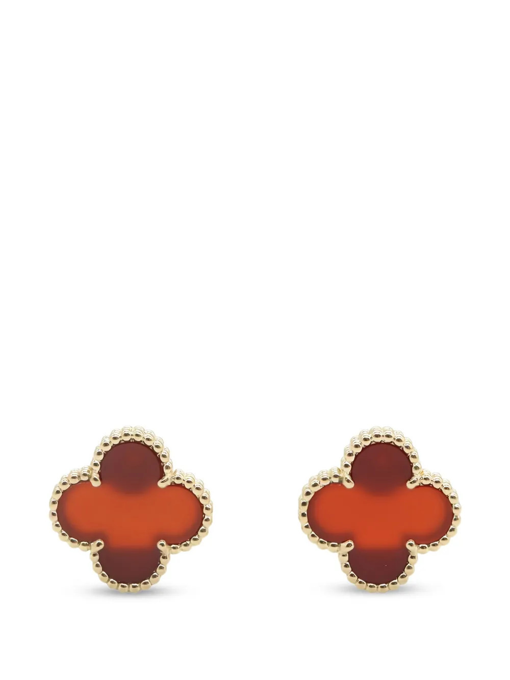 Van Cleef & Arpels Pre-Owned 2010's Alhambra Carnelian earrings - Gold | Farfetch Global