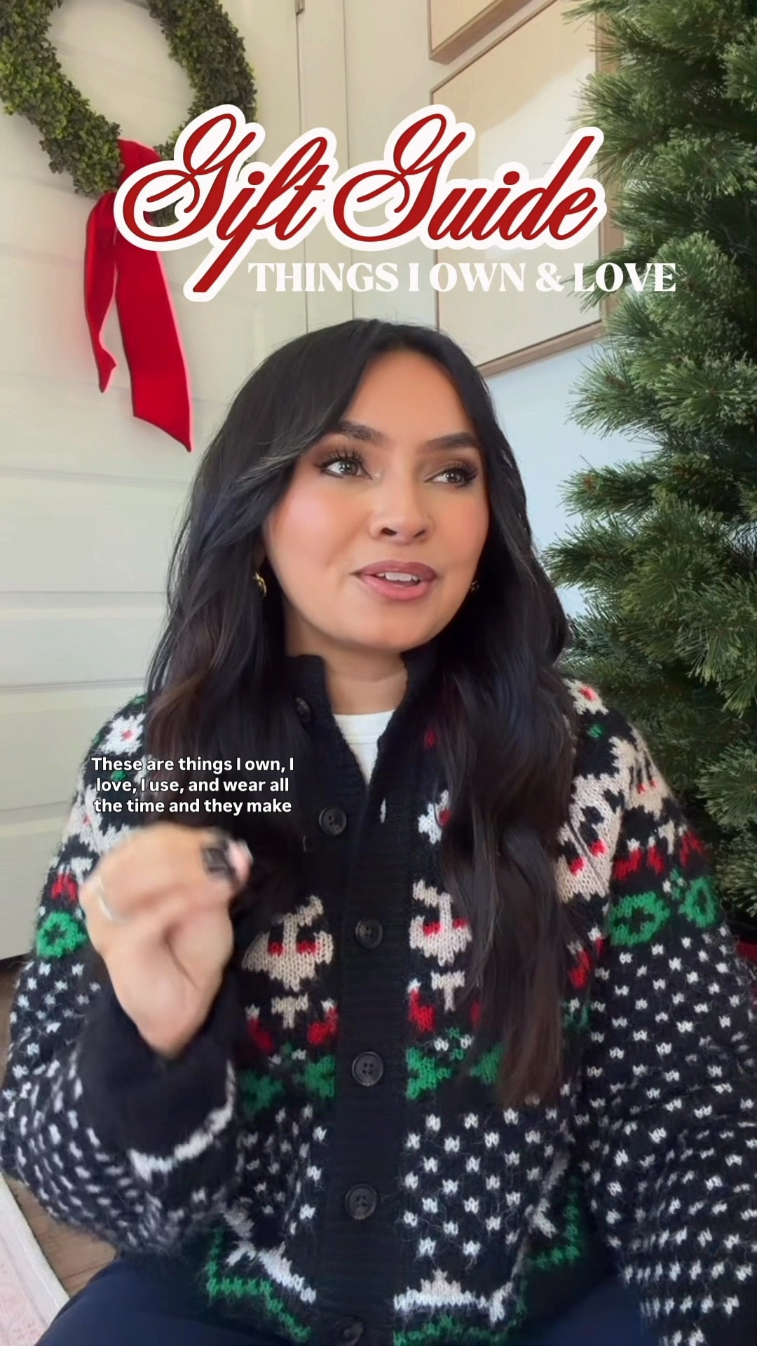 Holiday cardigan sweater size xs TTS - roomy fit
Sneakers size 6.5 TTS

Sharing my favorite things that also make the perfect holiday gifts! From my most worn bucket handbag and everyday sneakers, this hemming tool, beauty gift sets, and the my favorite moisturizer!
These are thoughtful, practical, and guaranteed-to-please whether you’re shopping for your sister, mom, or best friend. #holidaygiftideas #giftguide2025 
Gift ideas for her
Gifts for mom
Gifts for sister
Gifts for her
Gift guide
Holiday gift ideas
Christmas gifts
best cozy gifts
Rachel Miranda Blog
Honeysweetpetite
Honey Sweet Petite


#LTKCyberWeek #LTKHoliday #LTKGiftGuide