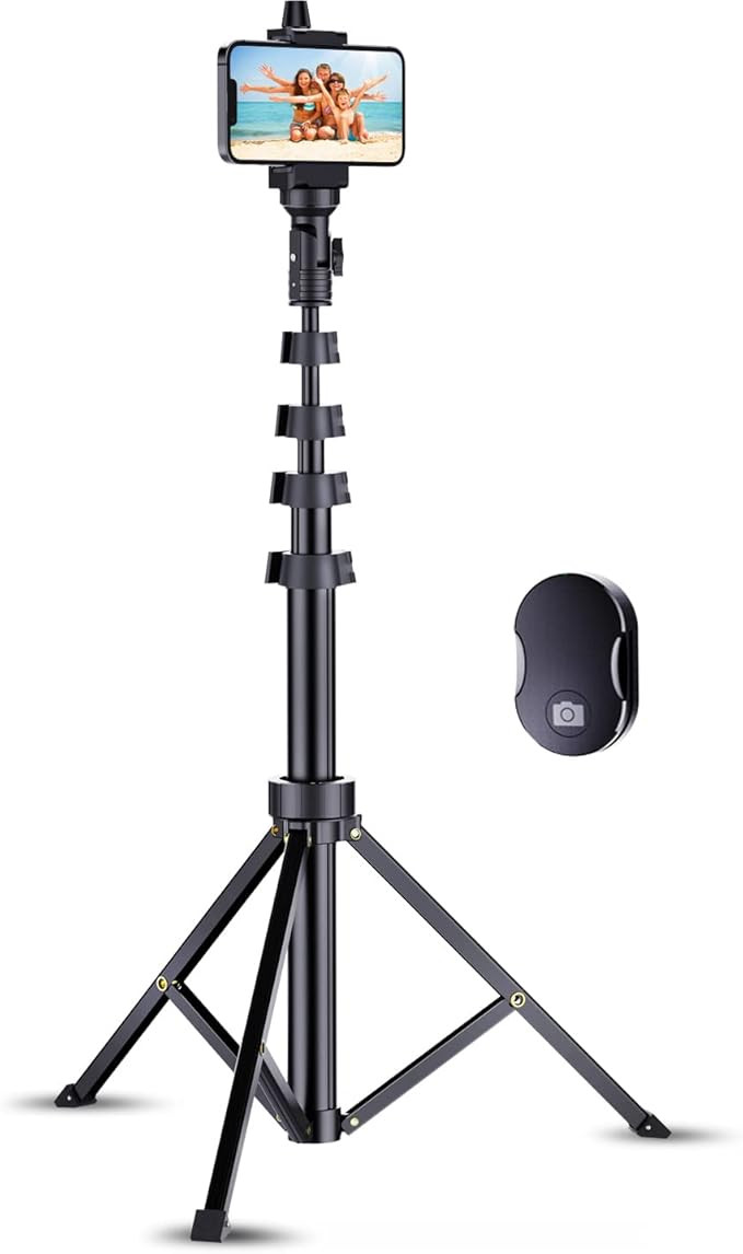 Fugetek 67" Professional Cell Phone Tripod, Portable All in One, Bluetooth Remote, Phone Holder, ... | Amazon (US)