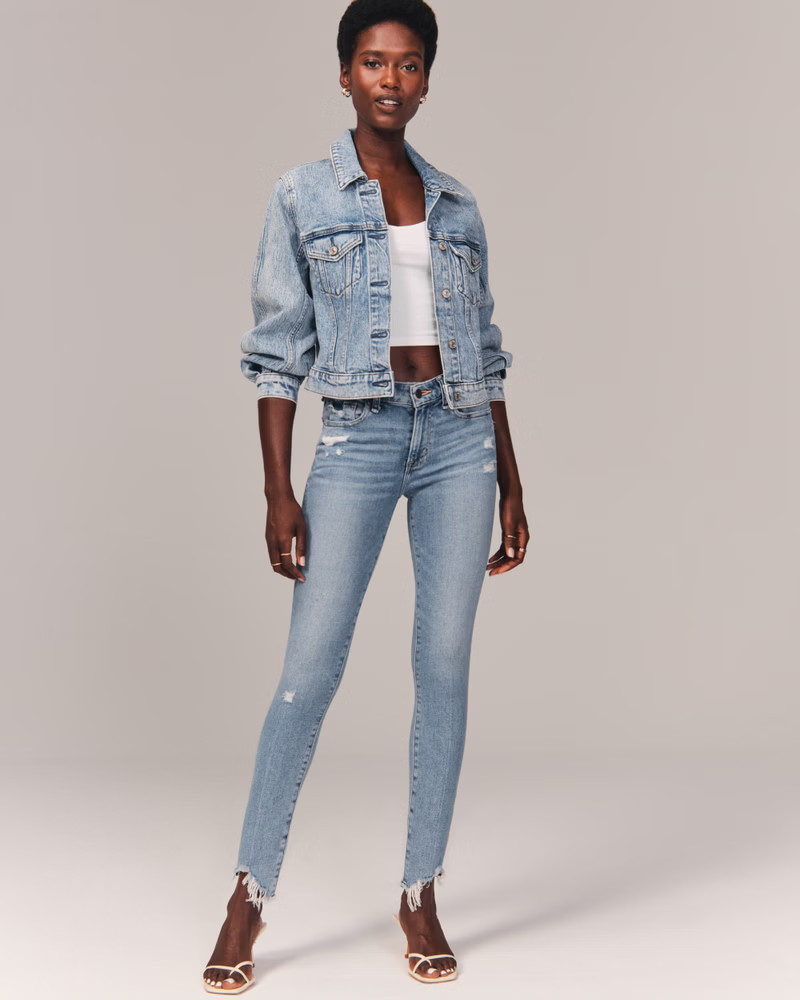 Women's Mid Rise Super Skinny Ankle Jeans | Women's Bottoms | Abercrombie.com | Abercrombie & Fitch (US)