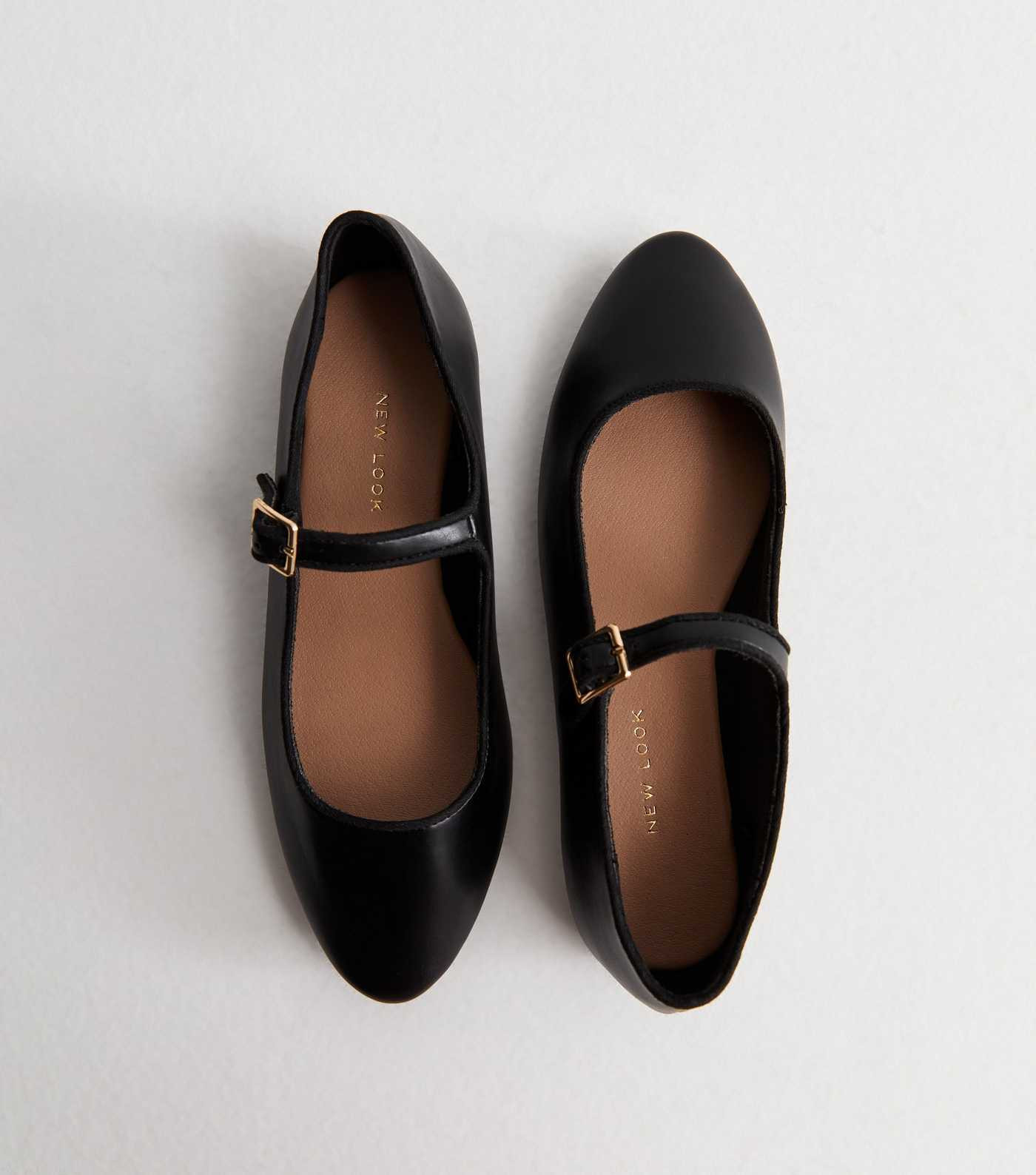 Black Leather-Look Strappy Ballerina Pumps
						
						Add to Saved Items
						Remove from Save... | New Look (UK)