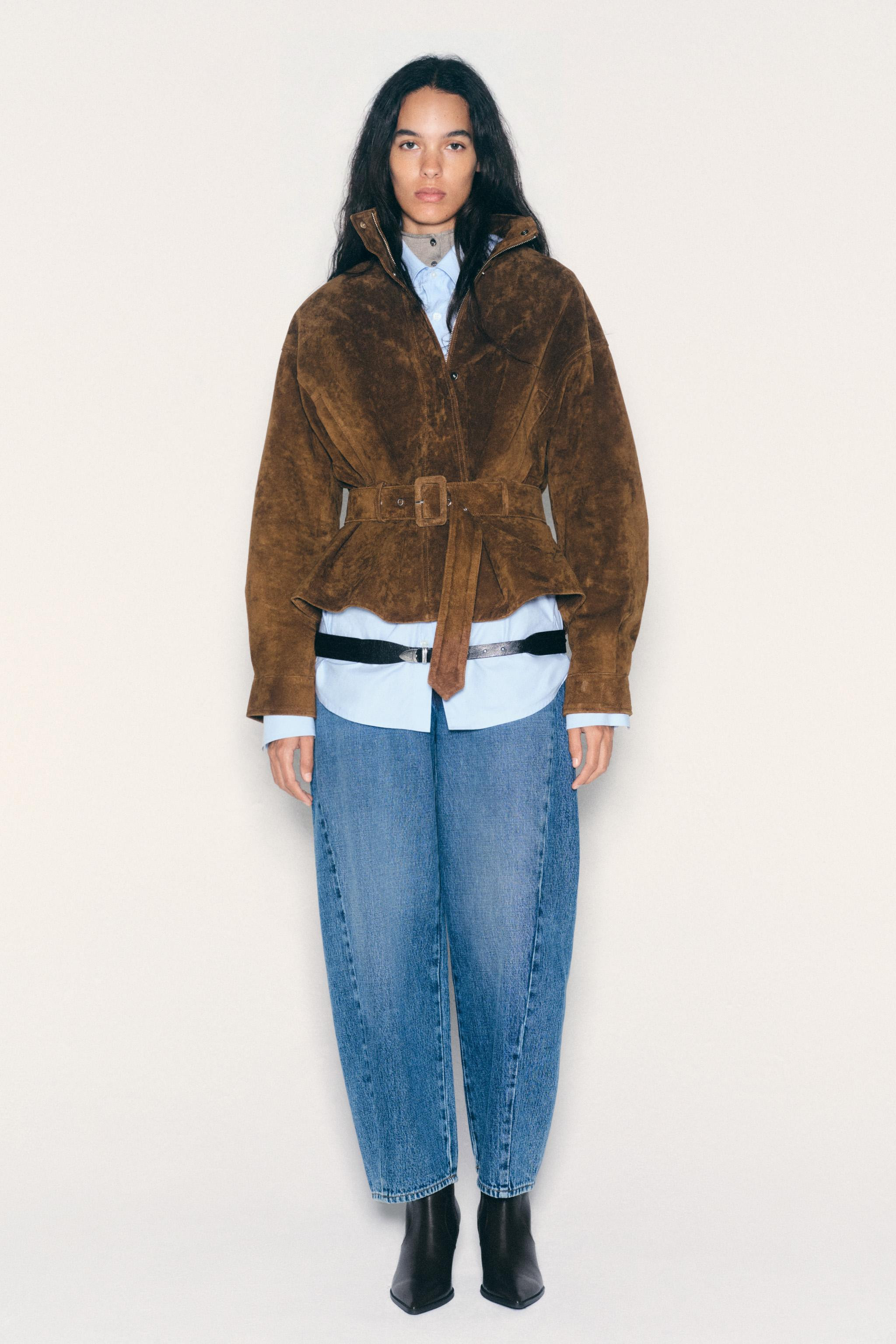 100% LEATHER BELTED JACKET | Zara US