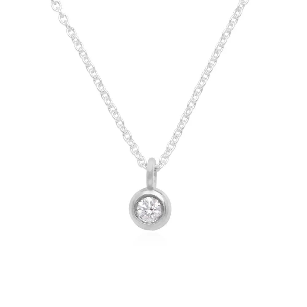 1/10 CT. T.W Lab – Created Solitaire Diamond Necklace in Sterling Silver | MYKA