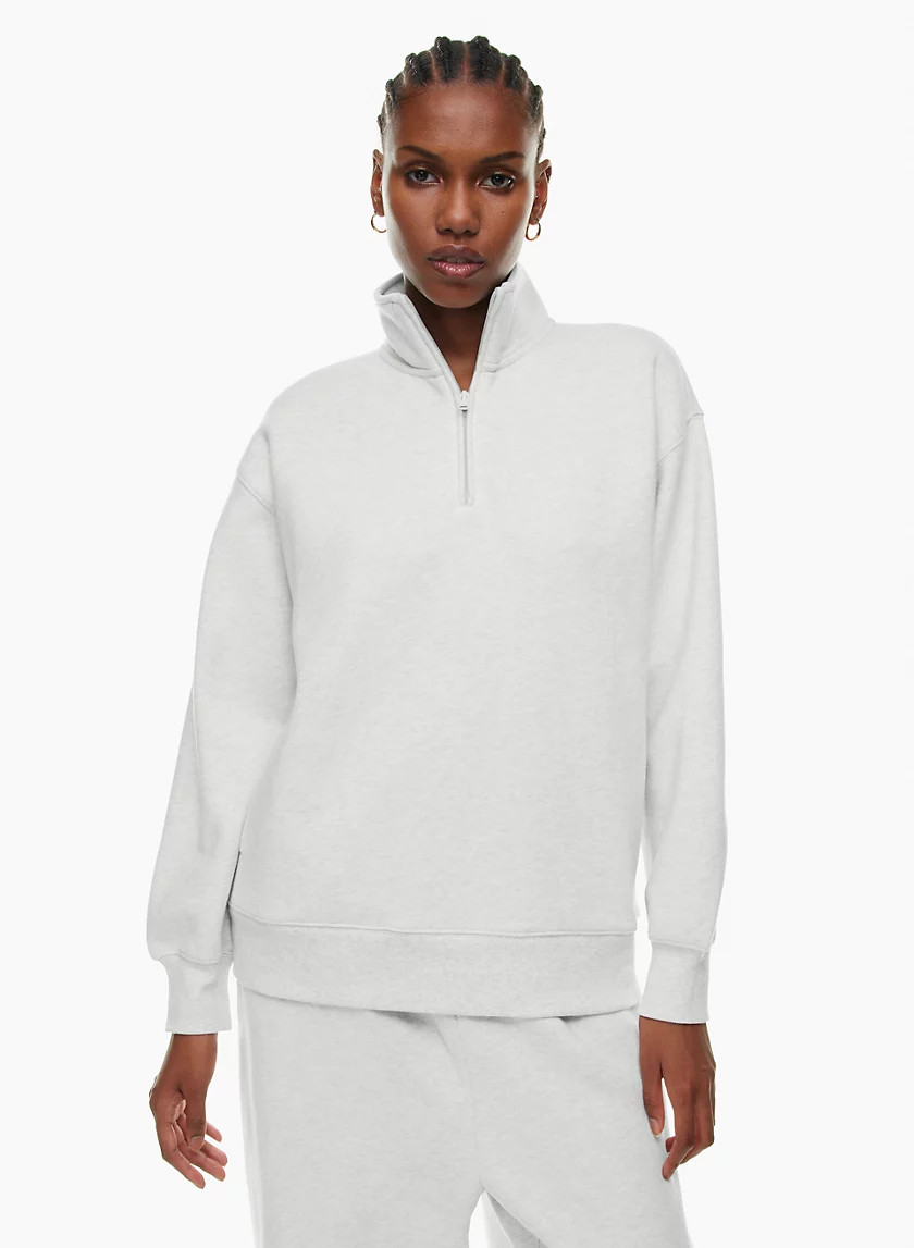 COZY FLEECE BOYFRIEND 1/4 ZIP SWEATSHIRT | Aritzia