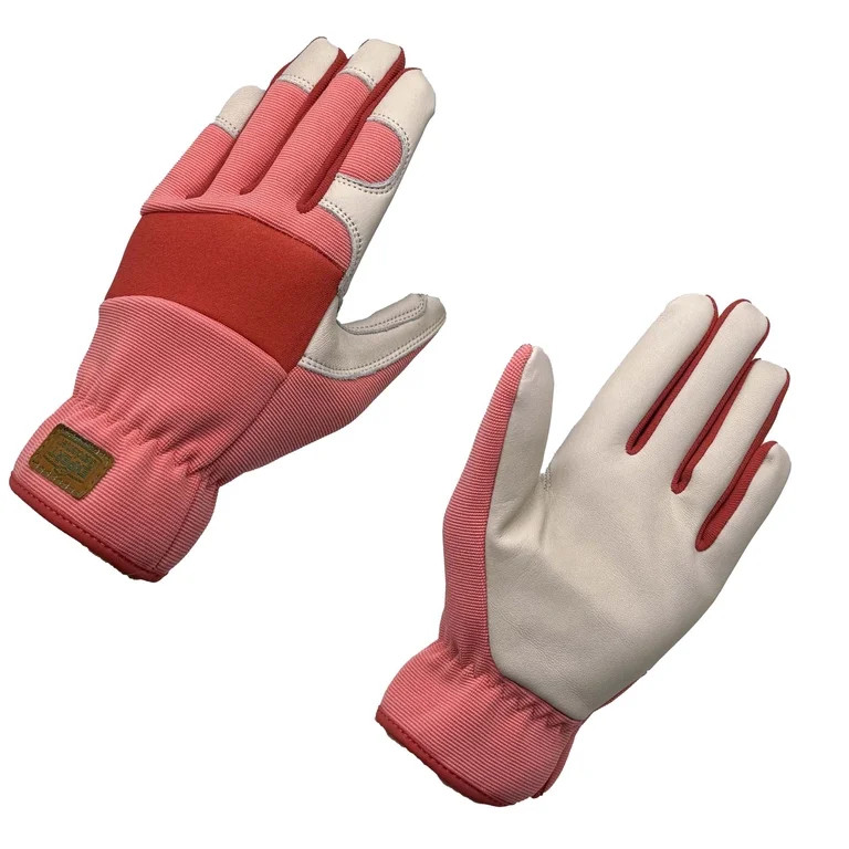 Expert Gardener Womens Cowhide Leather Hybrid Gardening Gloves, SlipOn Size M | Walmart (US)