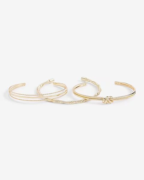 Set Of 3 Knot Twist Cuff Bracelets | Express