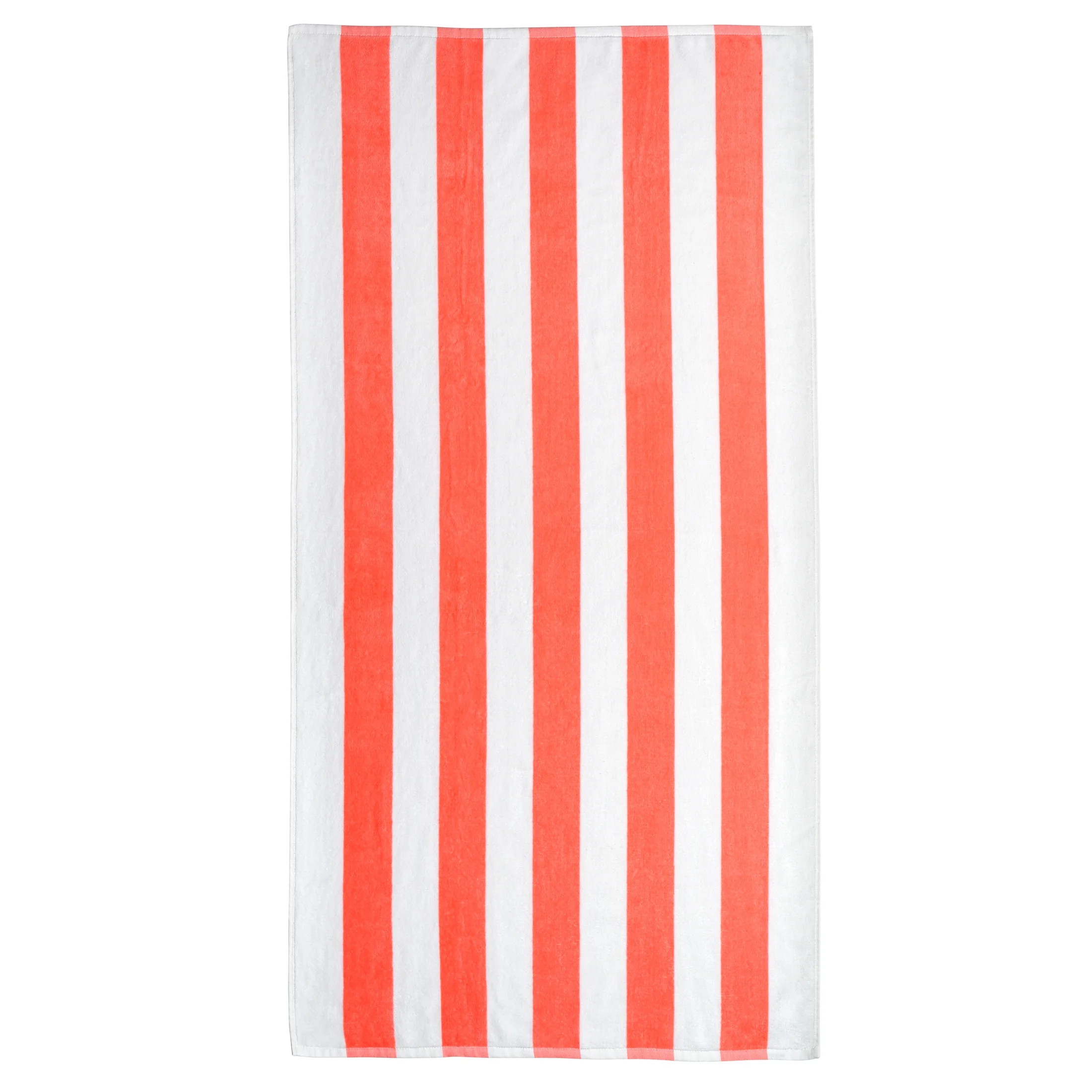 Mainstays Cabana Stripe Cotton Blend Beach Towel, 58" x 28", Coral | Walmart (US)