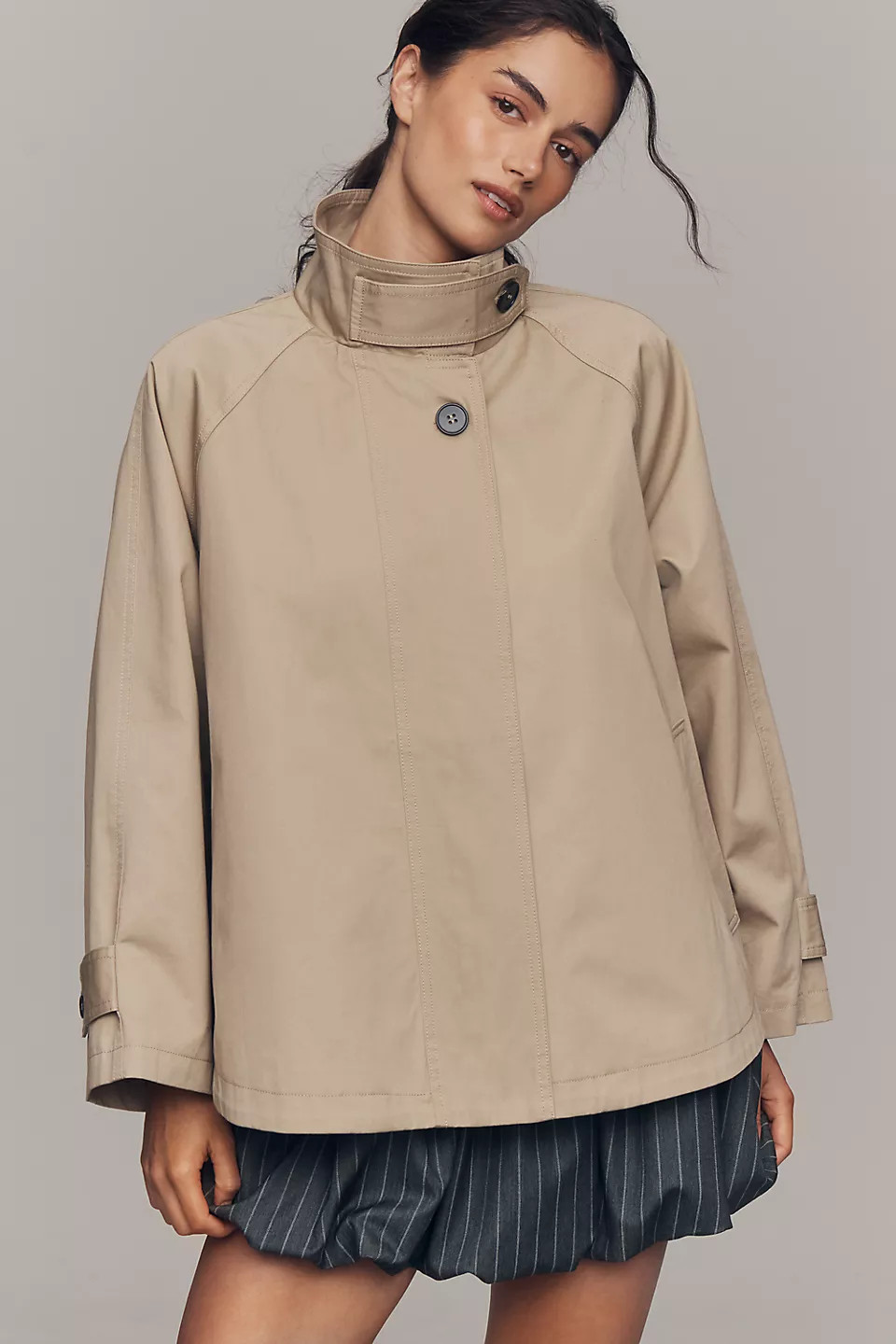 Lyonne Funnel-Neck Cape Jacket | Anthropologie (US)