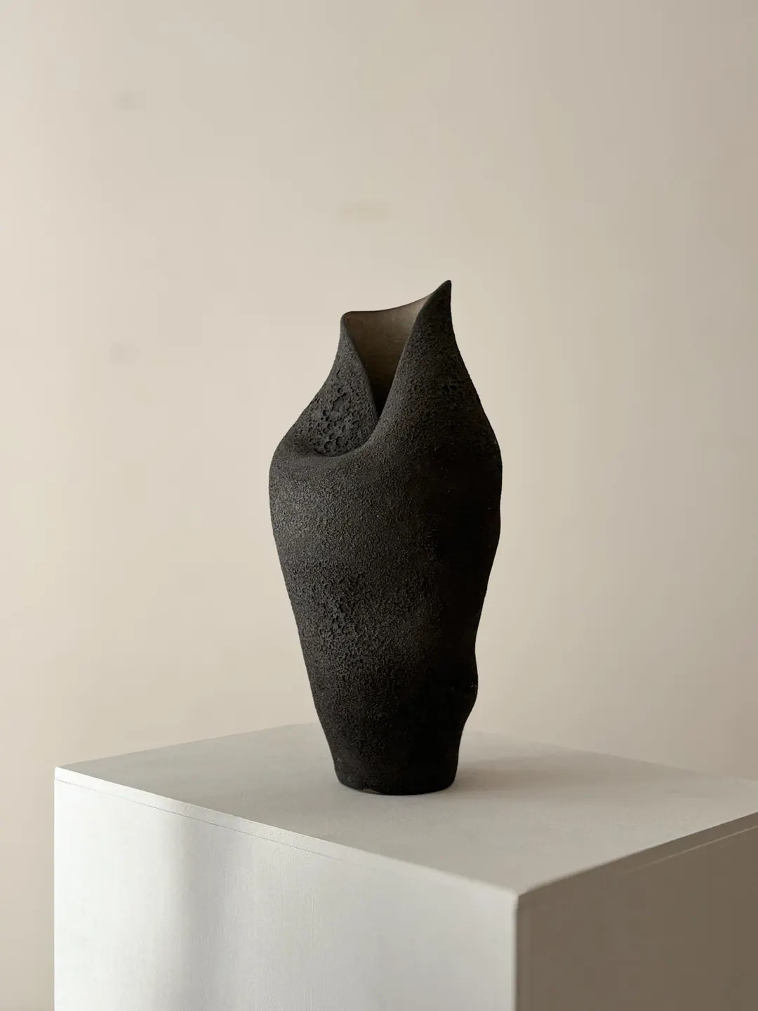 Black ceramic vase, Handmade modern abstract vessel, Limited Edition by Labro Ceramic | Etsy (US)