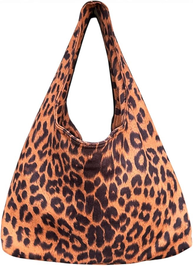 ENBEI Large Leopard Hobo Bag for Women Trendy Shoulder Tote Bag, Foldable Lightweight Travel Bag, Fashion Handbag for Shopping, Work & Daily Use | Amazon (US)