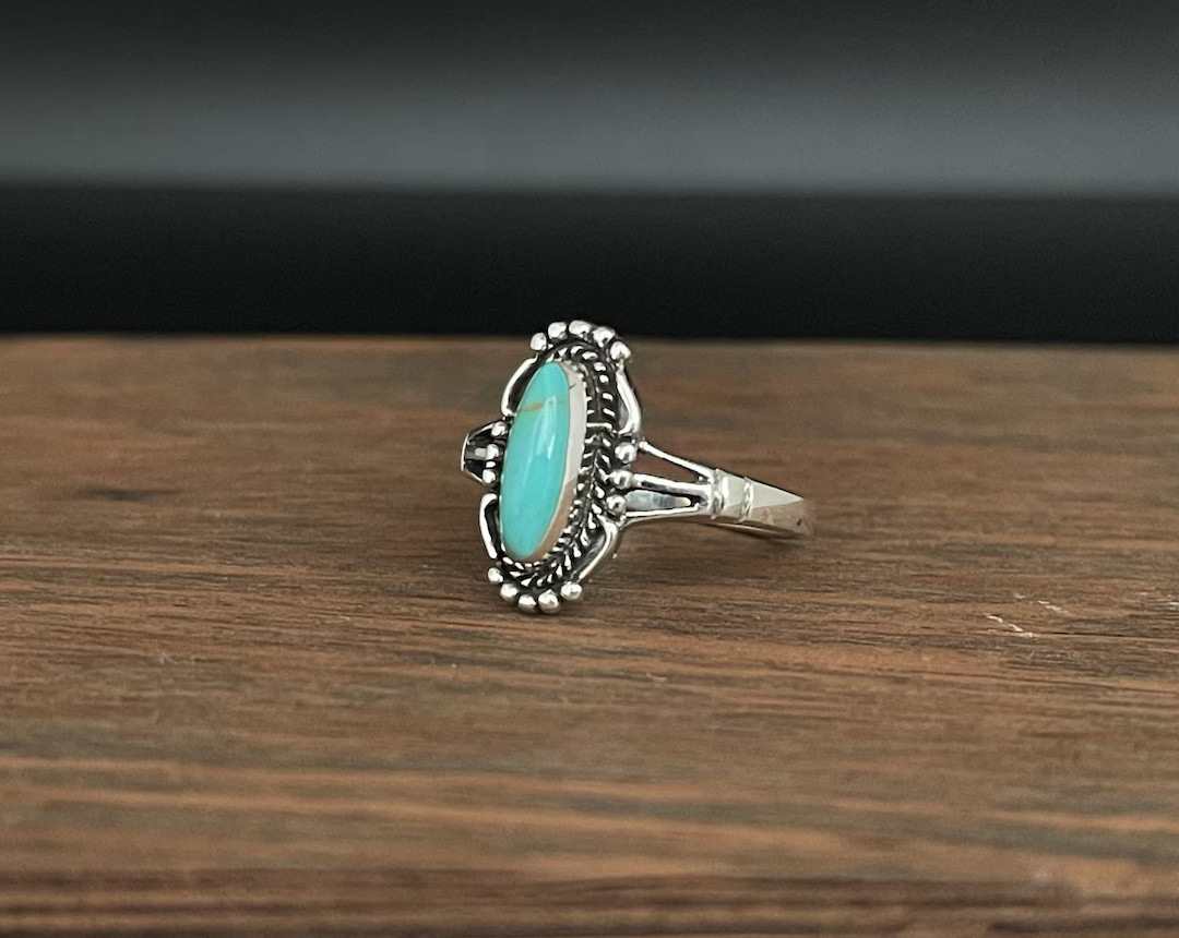 Vintage Western Turquoise Ring Size 6 to 10 // 925 Sterling Silver // Oxidized - Etsy | Etsy (US)