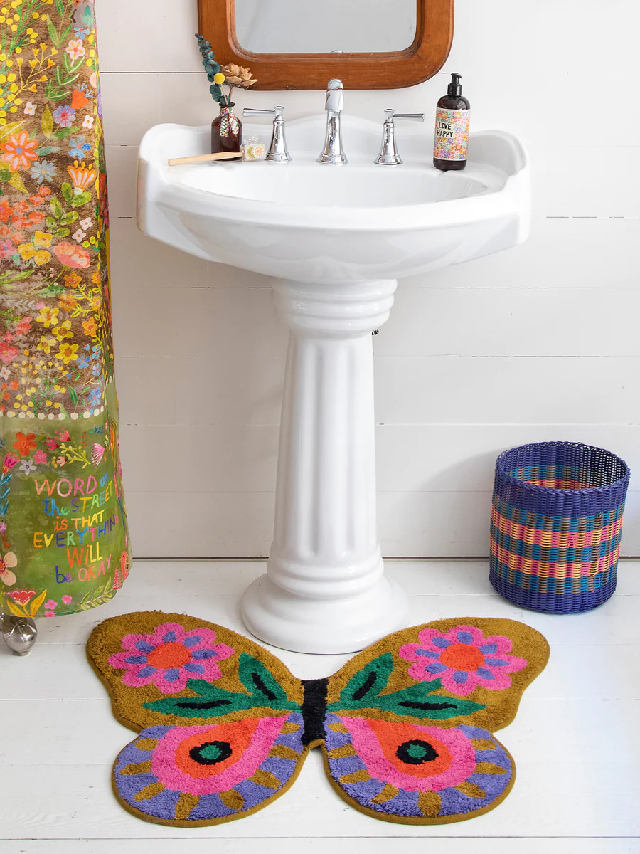 Shaped Tufted Bath Mat - Butterfly | Natural Life