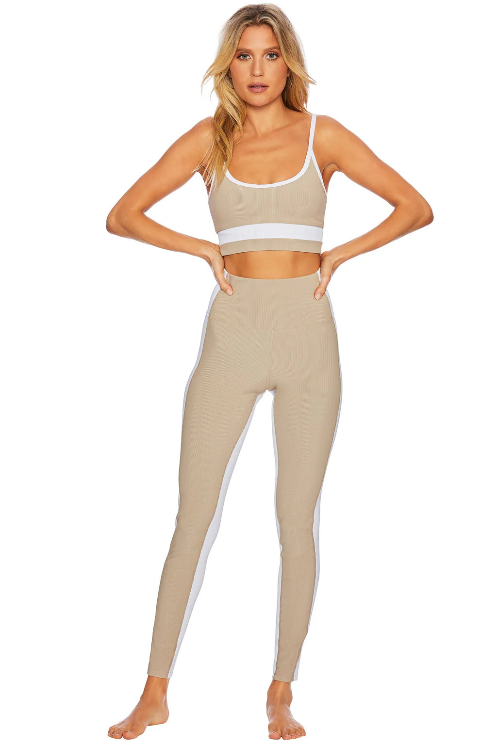 Colorblock Legging Tan White | Beach Riot