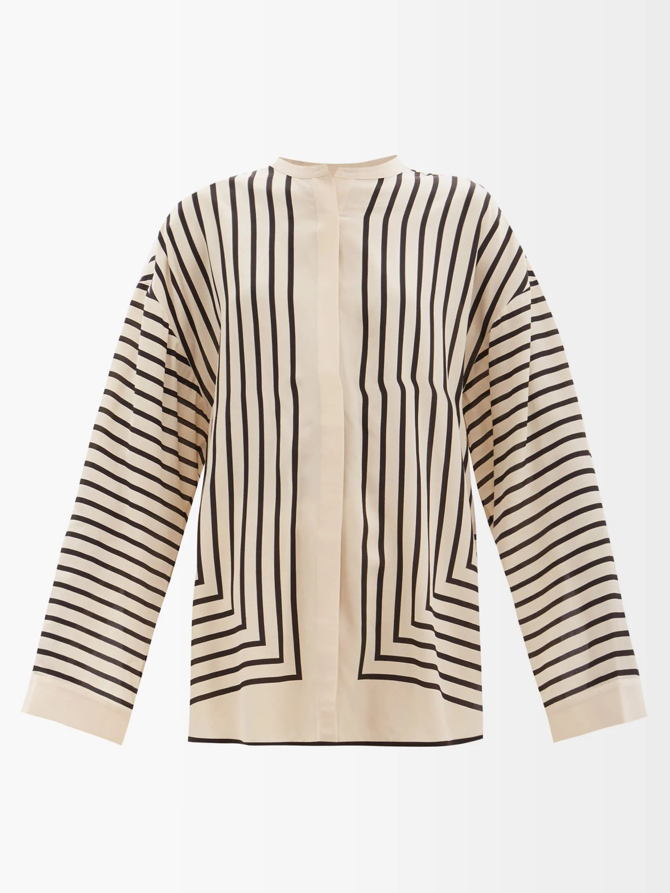 Stripe-print silk-crepe blouse | Totême | Matches (US)