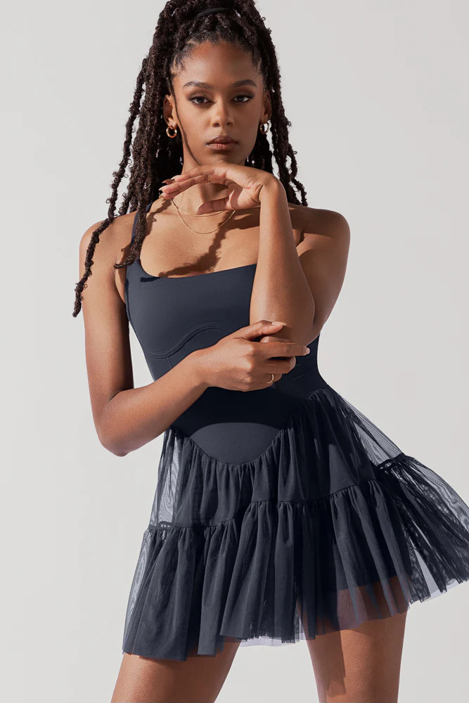 Corset Pirouette Dress - Smoky Navy | POPFLEX