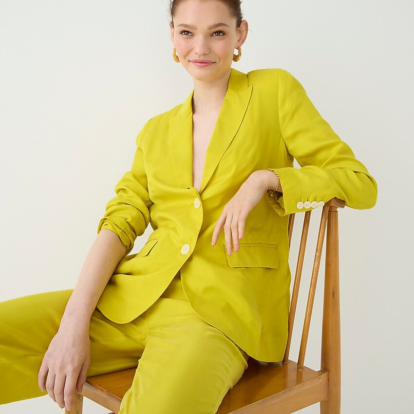Drapey long Parke blazer in cupro | J. Crew US
