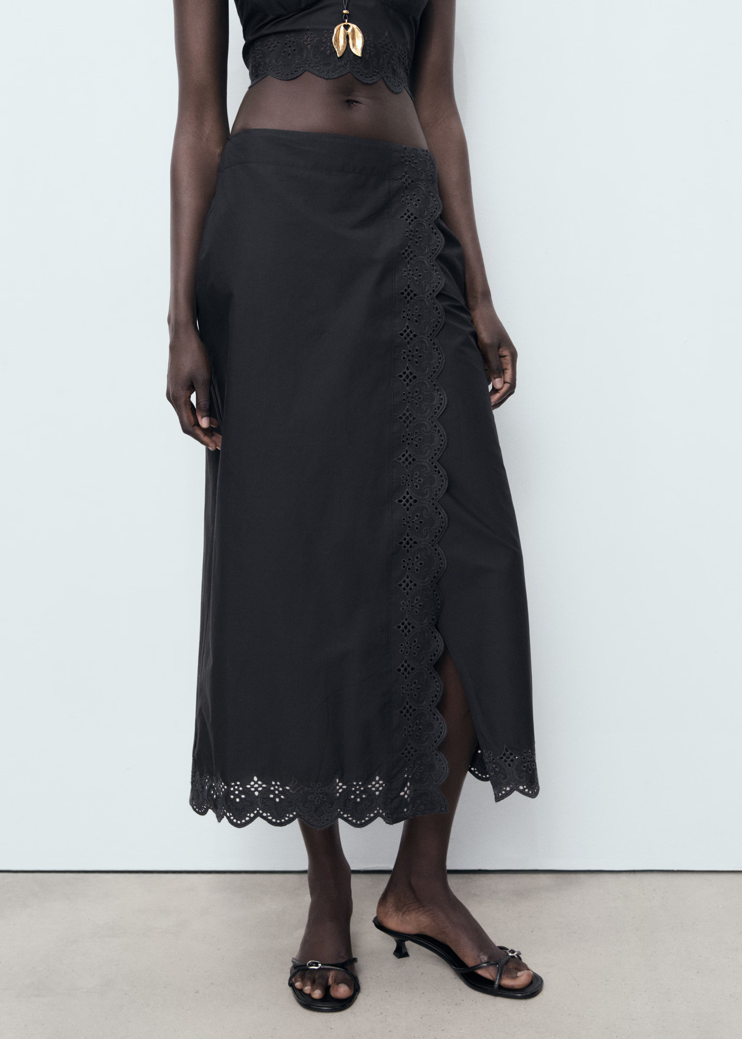 Embroidered cotton skirt - Women | MANGO USA | Mango (US/MX/AU)