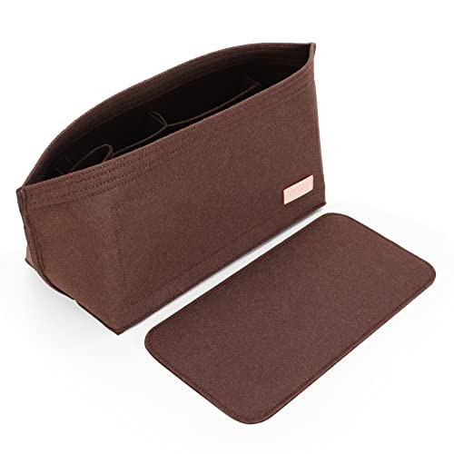 Doxo Purse Organizer Insert for Handbags & Base Shaper 2pc Set, Felt Bag Organizer for Tote with 3 Sizes, Compatible with Neverful PM and More (PM-Brown-Medium) | Amazon (US)