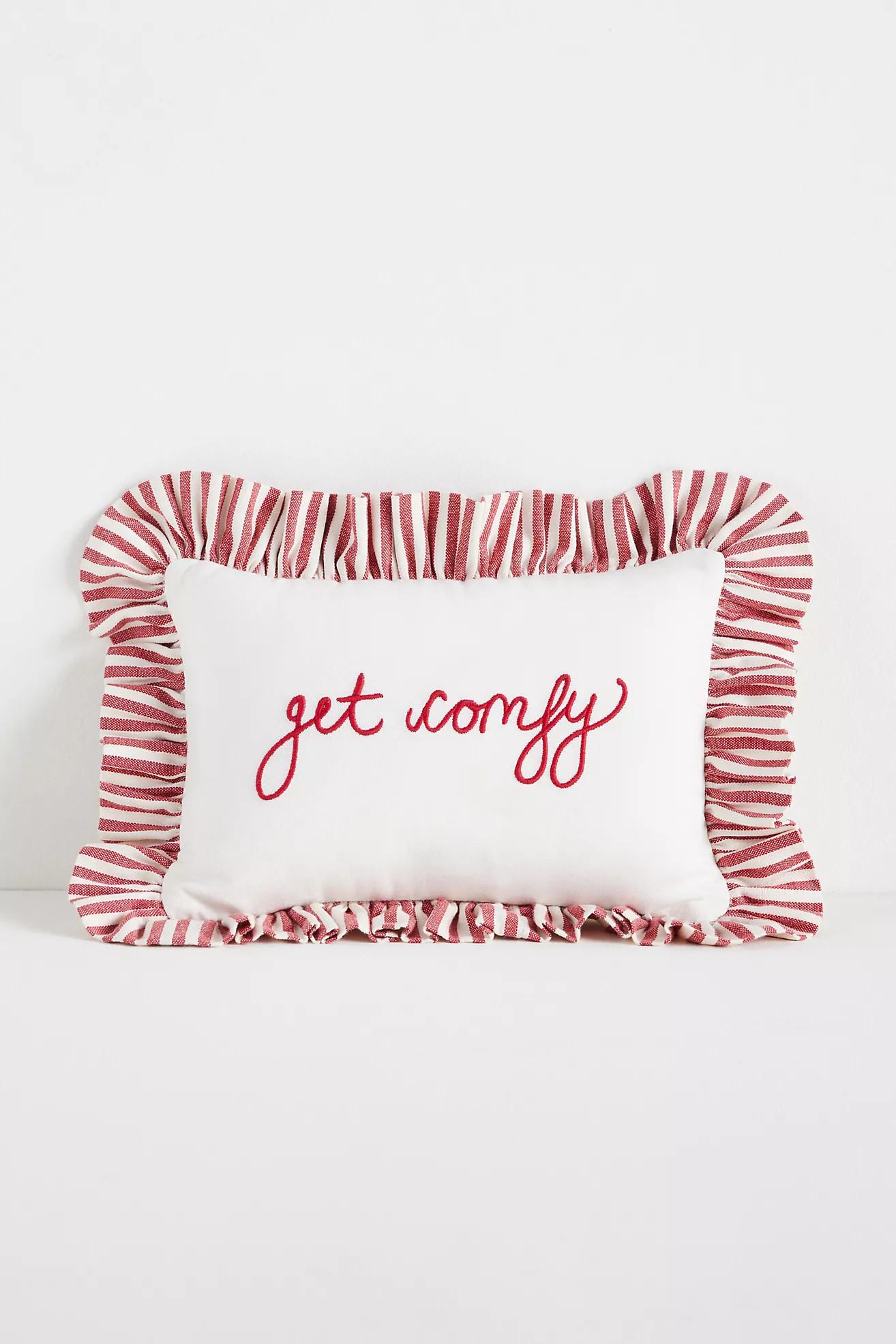 L&Clay Cotton Embroidered Text Pillow | Anthropologie (US)