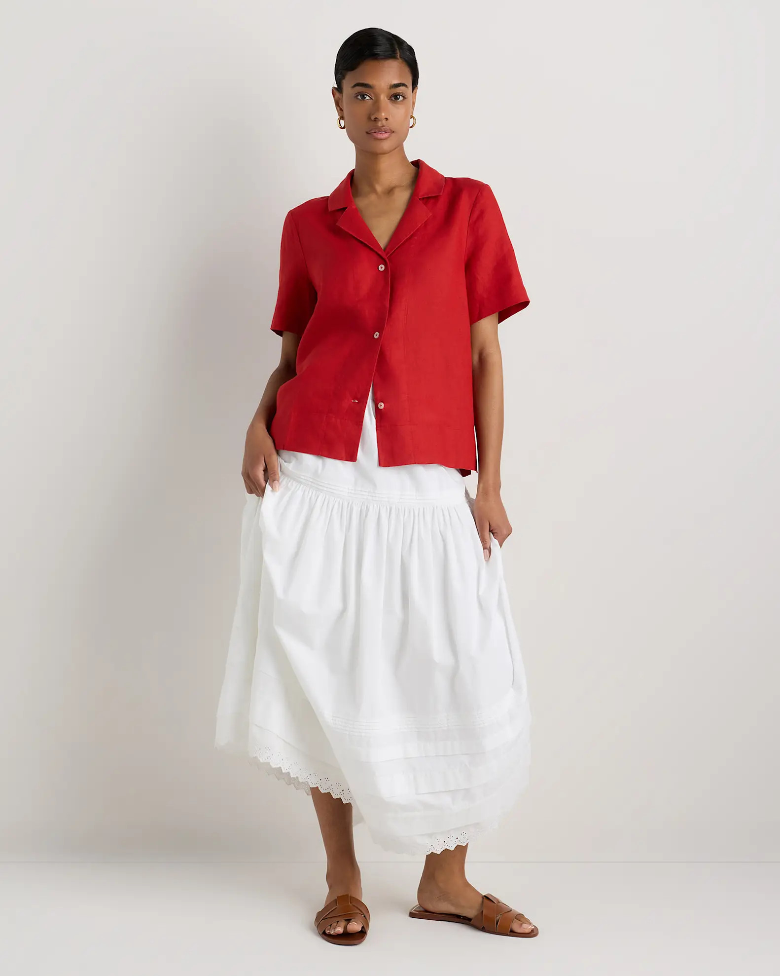 Women's 100% European Linen Short Sleeve Shirt in Chile | Quince