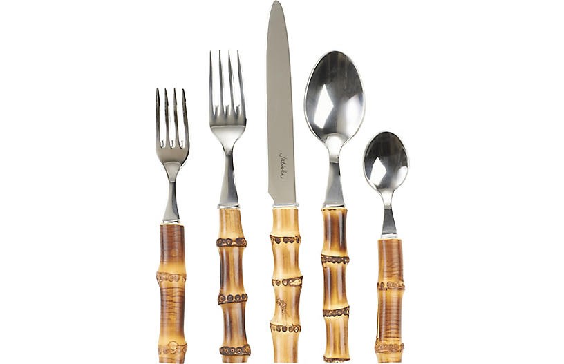 5-Pc Bamboo Place Setting, Natural | One Kings Lane