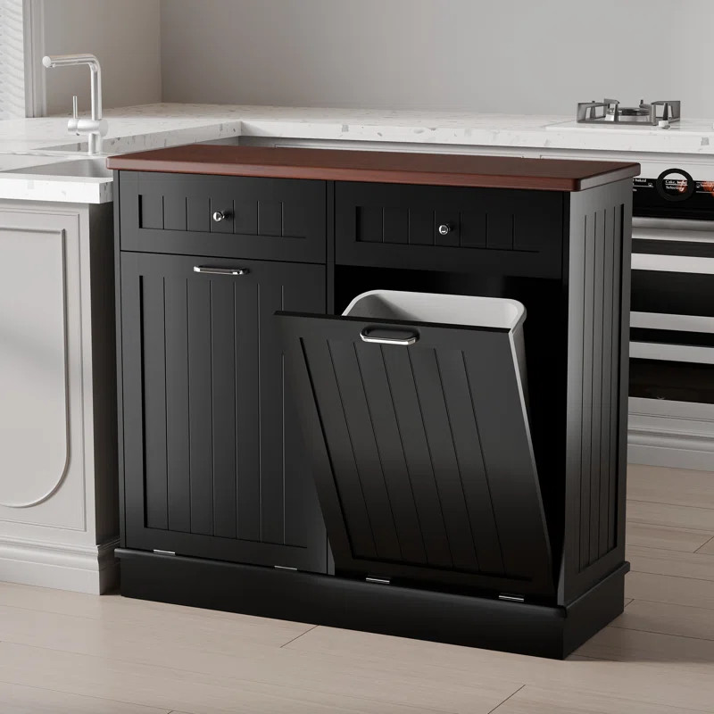 Havant Double Tilt Out Trash Cabinet 20 Gallons Wooden Free Standing(Not include trash can) | Wayfair North America