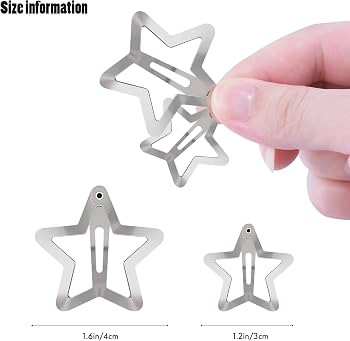 Star Hair Clips 2000s Y2K Snap Hair Barrettes Non Slip Star Hair Accessories Silver Metal Hair Cl... | Amazon (US)