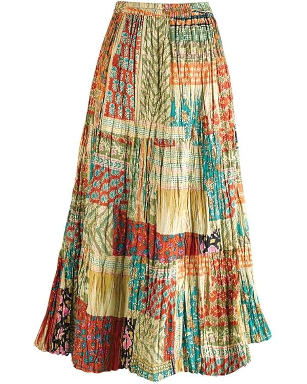 CATALOG CLASSICS Womens Reversible Boho Maxi Skirt - Floral Long Skirt 36" L | Amazon (US)