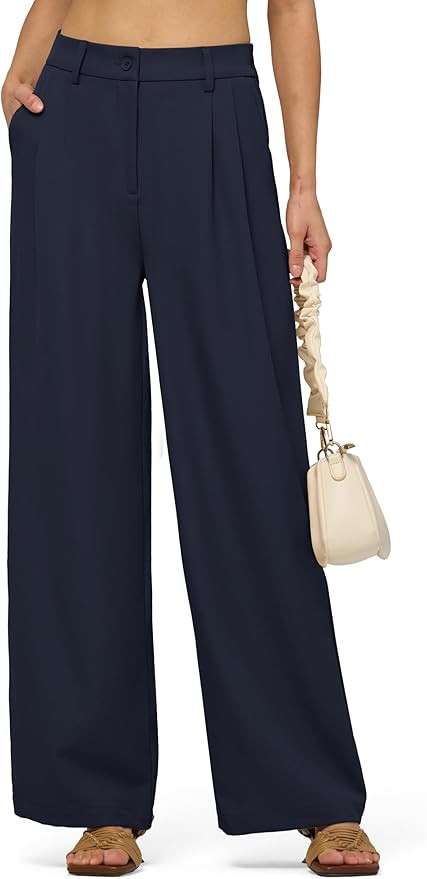 Women's Work Pants Wide Leg 2025 Dress Pants Casual Slacks Office Pants High Waisted with Pockets... | Amazon (US)