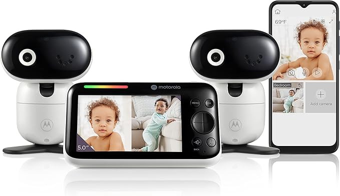 Motorola Baby Monitor PIP1510 - 5" WiFi Video Baby Monitor with 2 Cameras - Wall Mounts, Smart Ph... | Amazon (US)
