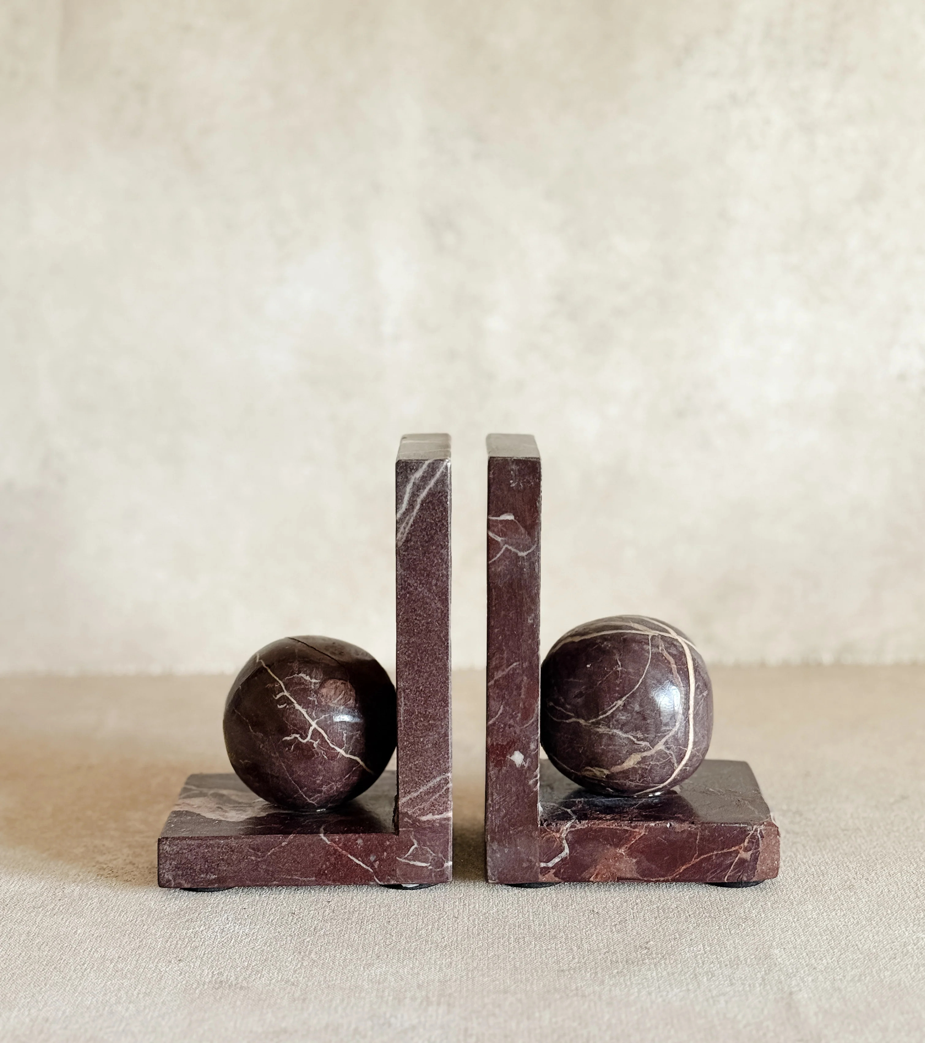 The Bordeaux Marble Bookends | Cottage and Key