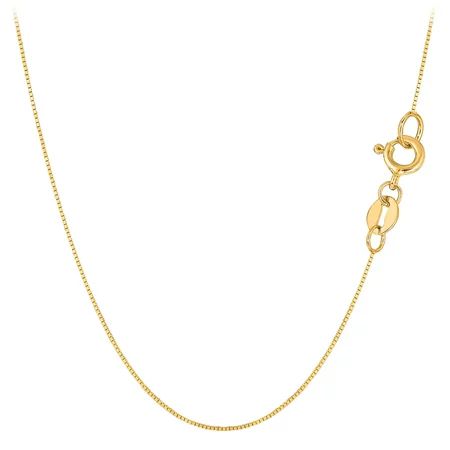 10k Yellow Solid Gold Mirror Box Chain Necklace, 0.6mm, 18" | Walmart (CA)