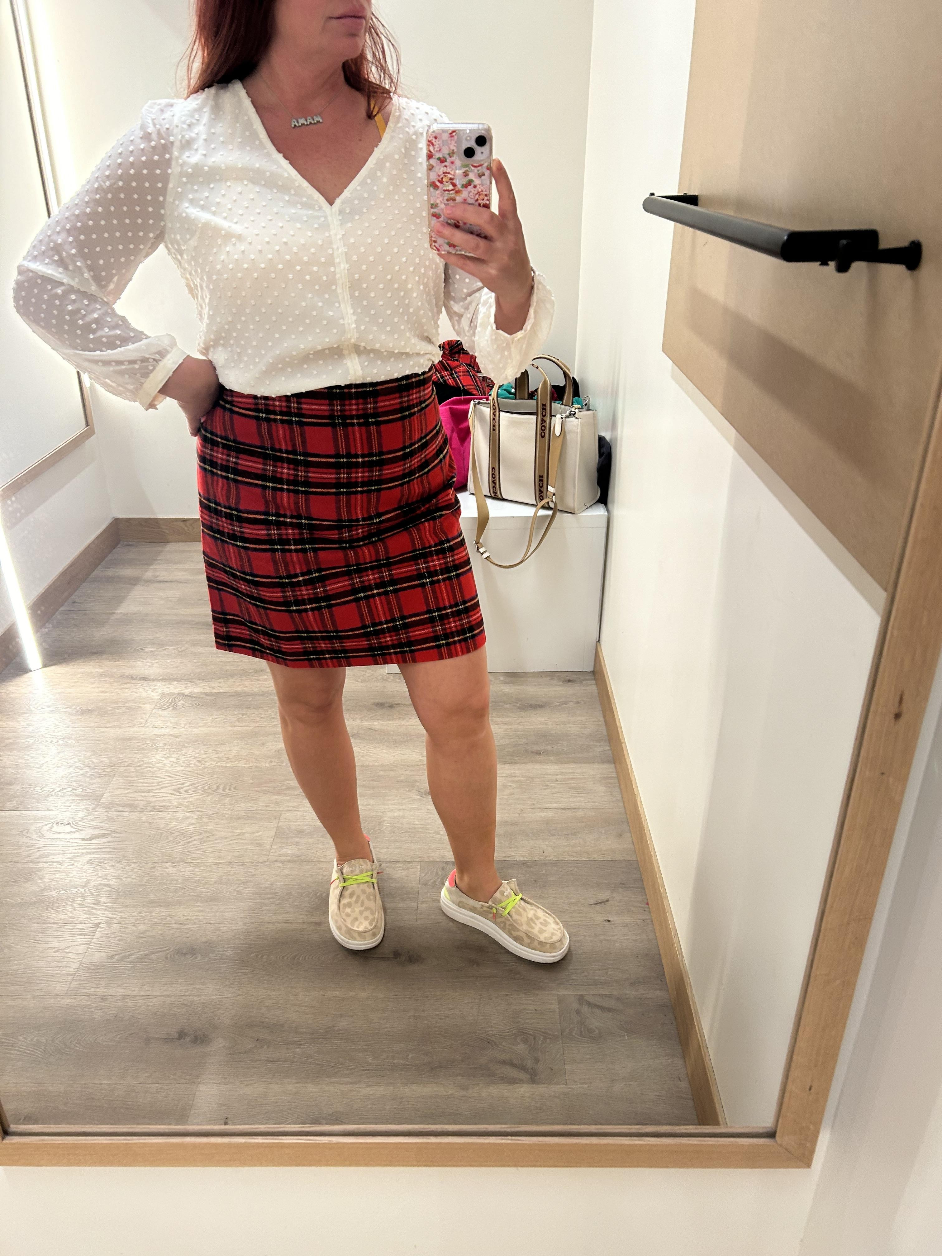 Plaid wool-blend A-line mini skirt | J.Crew Factory