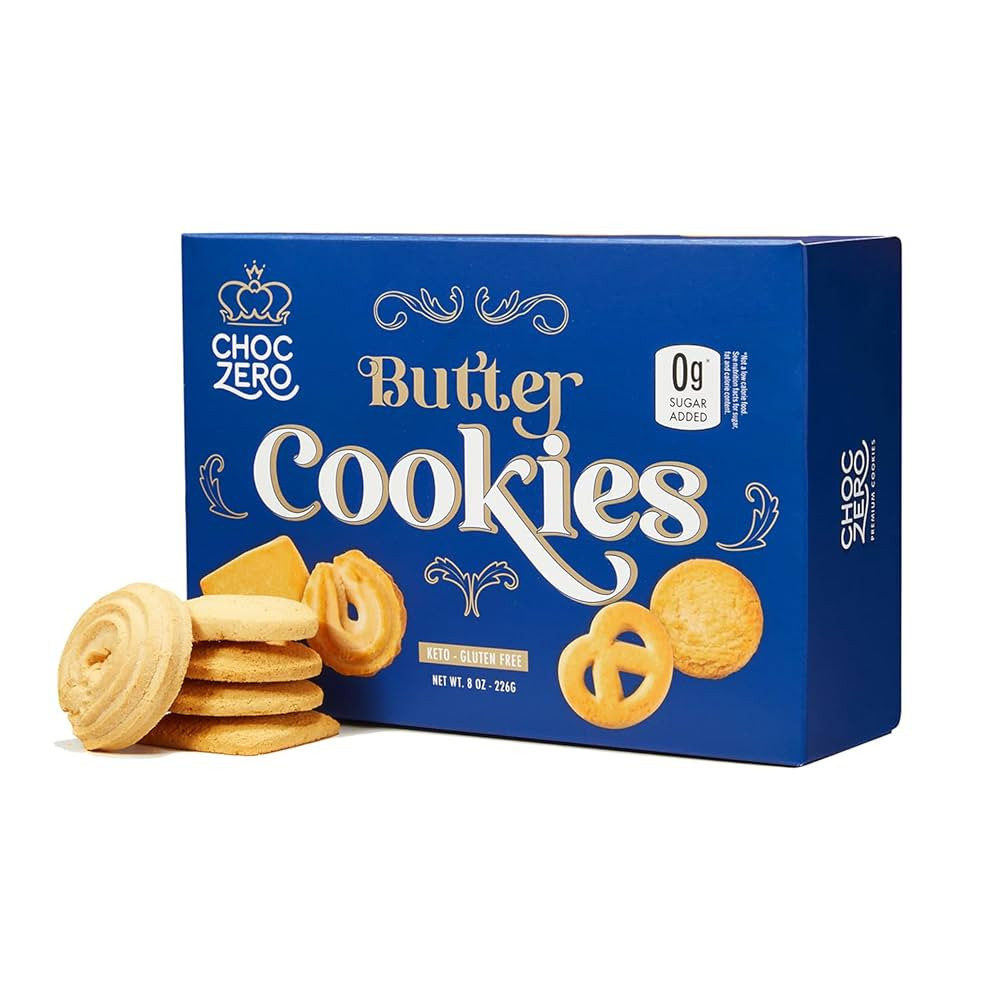 ChocZero Keto Butter Cookies - Sugar Free Danish Shortbread - Gluten Free, Low Carb - 8oz, (Pack ... | Amazon (US)