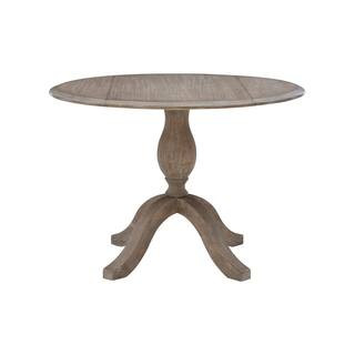 Linon Home Decor Habersham Antique Rustic Finish Round Drop Leaf Dining Table THD02956 - The Home... | The Home Depot