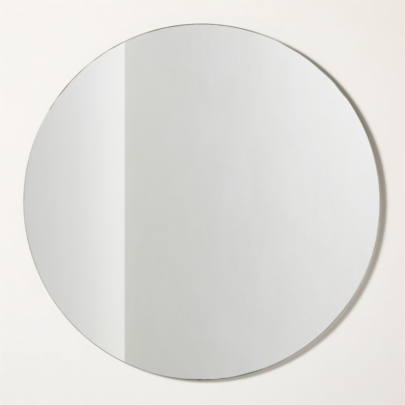 Audre Blackened Brass Round Wall Mirror 48" | CB2 | CB2