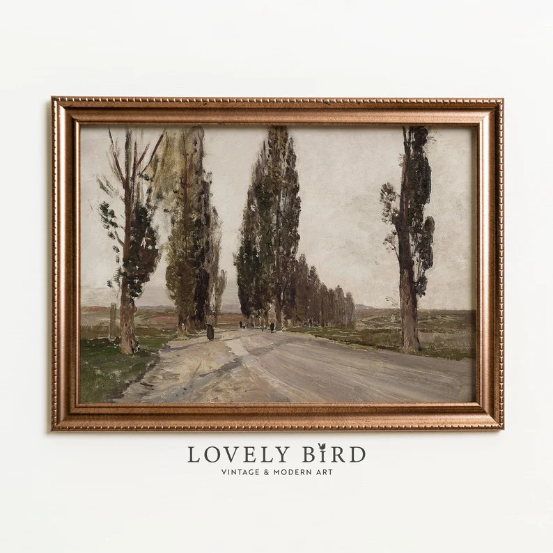 Moody Country Road Wall Art, Vintage Cottage DIGITAL Download Print, Antique Landscape Painting D... | Etsy (US)