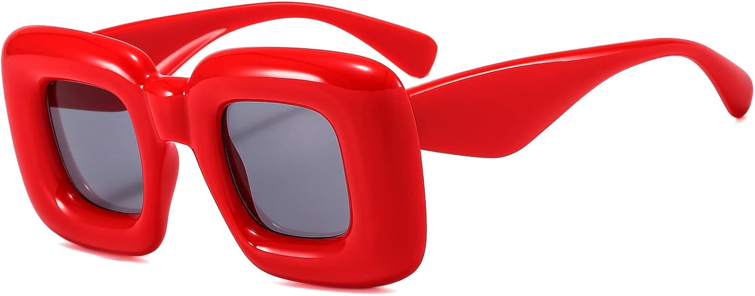 HJSTES Cute Thick Square Sunglasses Women Men Trendy Inflated Hip Hop Frame Y2K Glasses Funny Sha... | Amazon (US)