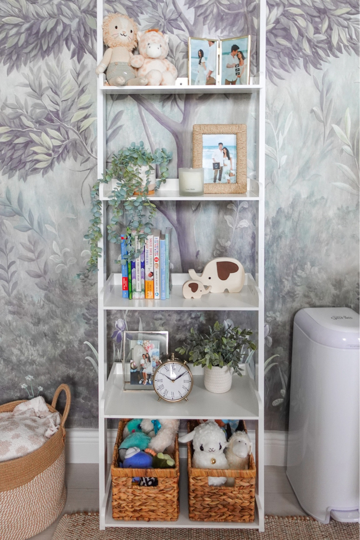 More nursery links! Our ladder shelf with all of the cute decor  