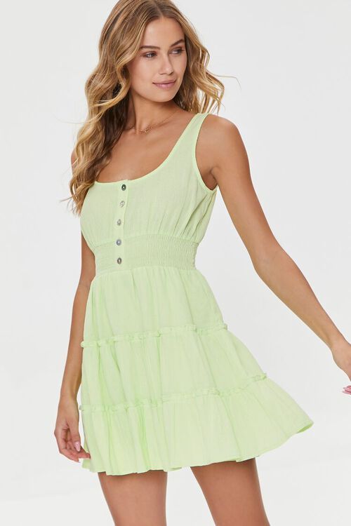 Tiered Ruffle-Trim Mini Dress | Forever 21 | Forever 21 (US)