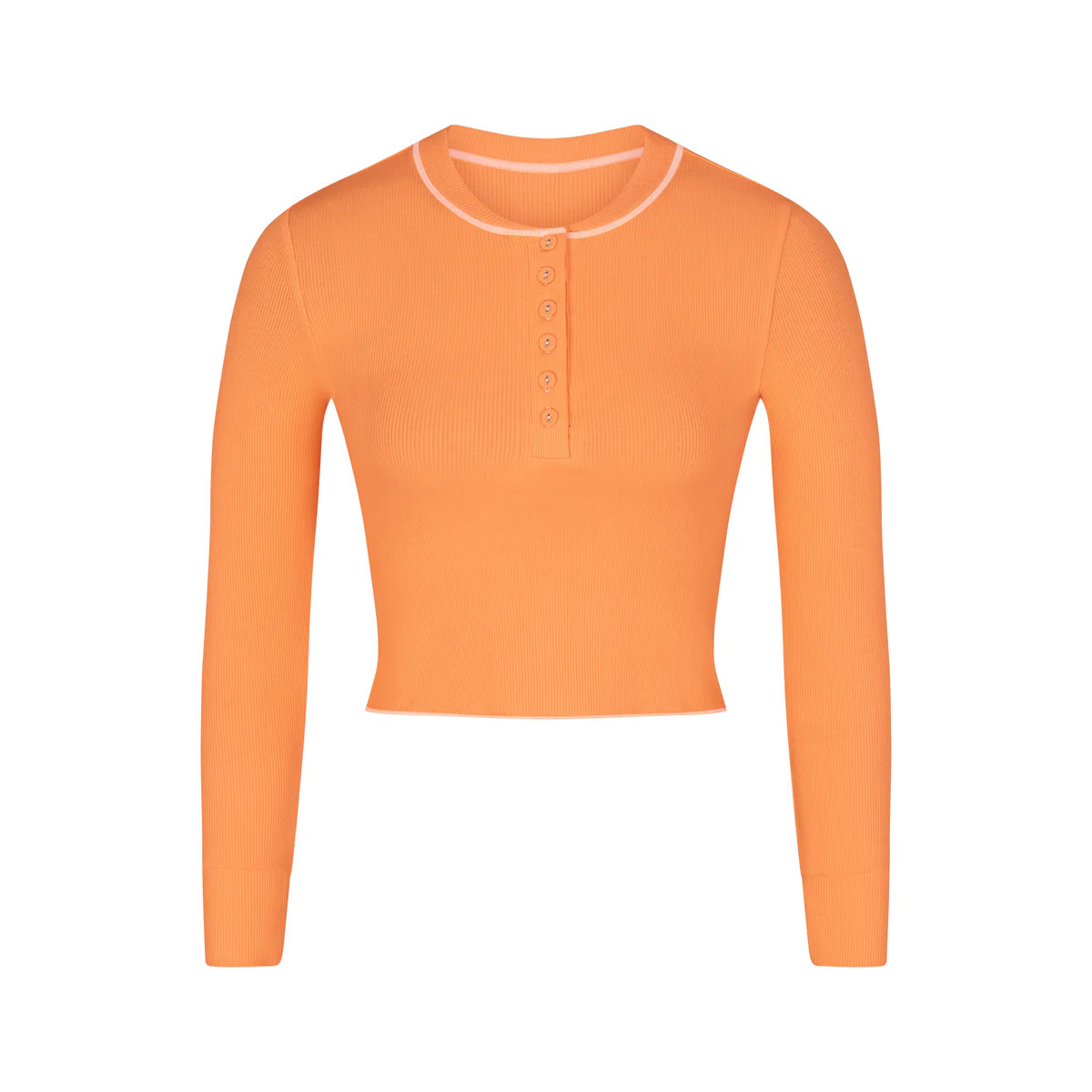 LONG SLEEVE CROP HENLEY | SKIMS (US)