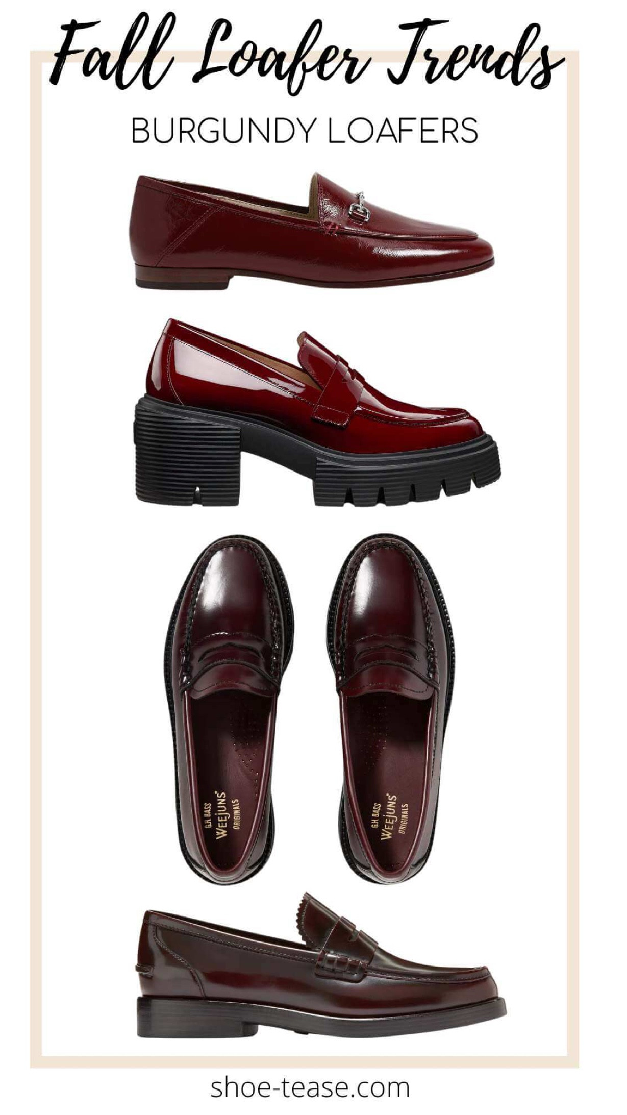 Burgundy loafer trend for Fall 2024