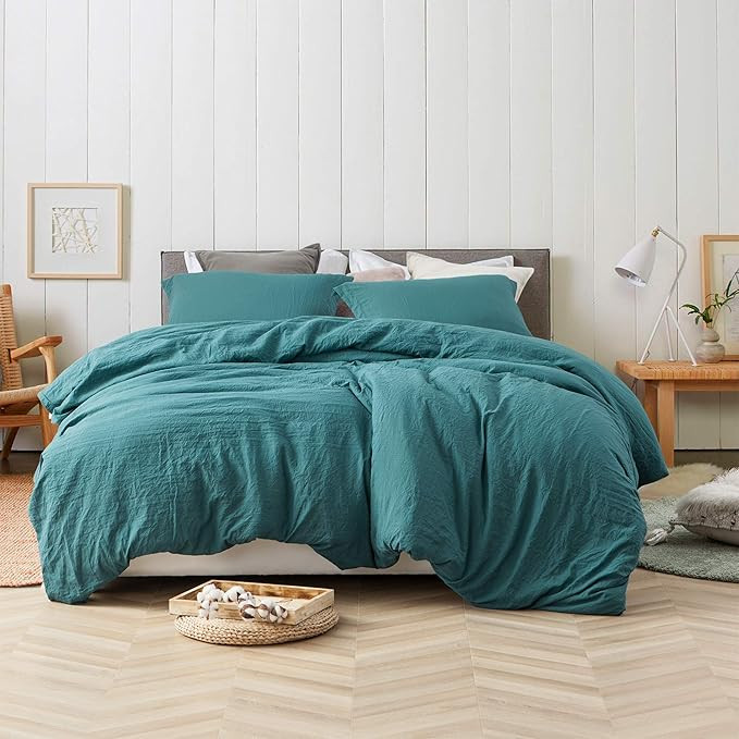 Byourbed Natural Loft Oversized Queen Comforter Set - Ocean Depths Teal | Amazon (US)