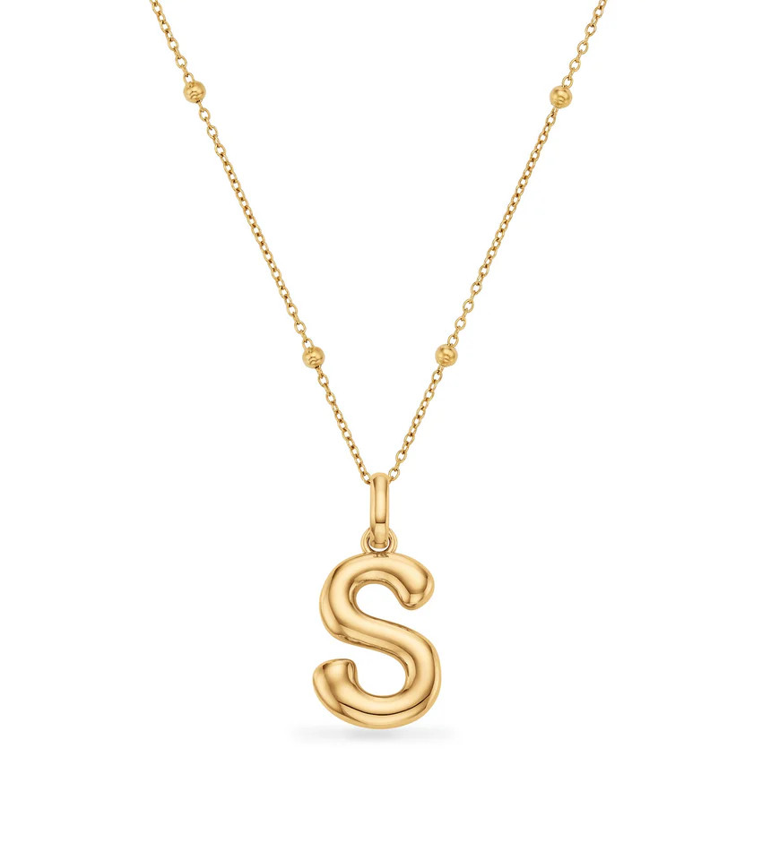 Molten Initial Sphere Necklace (Gold) | Abbott Lyon